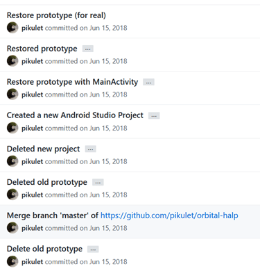 Edit history of our project